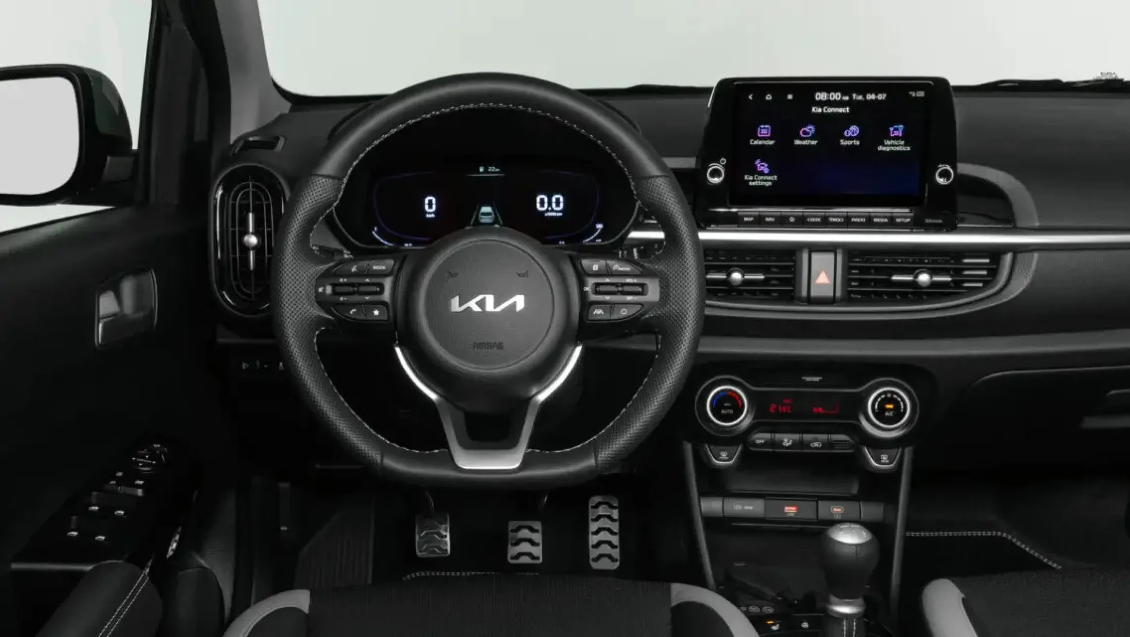 Kia Picanto 2024 interieur dashboard en stuur 